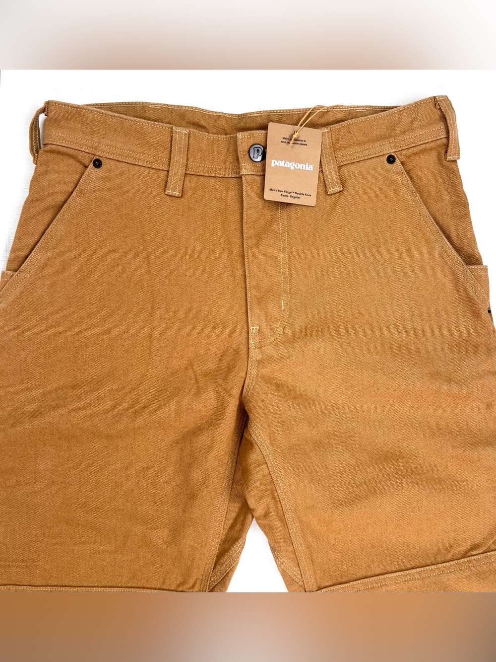 Patagonia Iron Forge Double Knee Pants Men's 32X33 Brown Hemp Canvas Work Wear - Picture 2 of 15